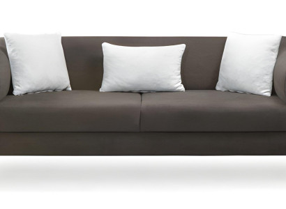 Designer Sofa 3 Sitzer Couch Dreisitzer Holzfüße Stoff Wohnzimmer Grau