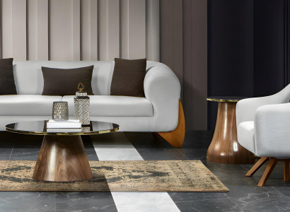 Sofa 3 Sitzer Sessel Gepolsterte Sitzgruppe Sitzmöbel Weiß Wohnzimmer