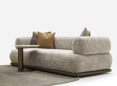 Wohnzimmer 3-Sitzer Dreisatzsofa Polster Möbel Stoff Beige Modern Couch