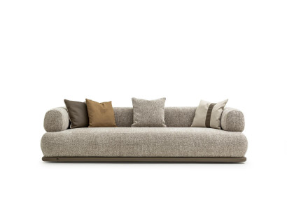 Wohnzimmer 4-Sitzer Dreisatzsofa Polster Möbel Stoff Beige Modern Couch