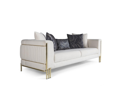 Polstersofa Dreisitzer Lounge 3er-Sofa Dreisitzcouch Polstersofa 265cm Beige