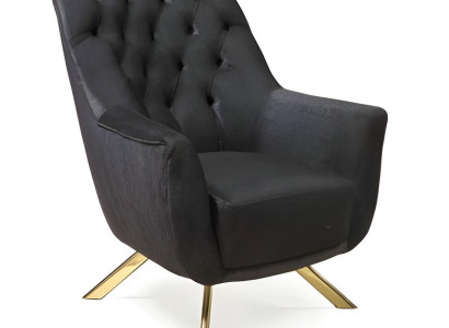 Einzelsessel Sessel Chesterfield Lesesessel Clubsessel Loungesessel Schwarz