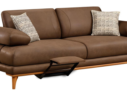 Modernes braunes Kunstleder-Sofa für Wohnzimmer