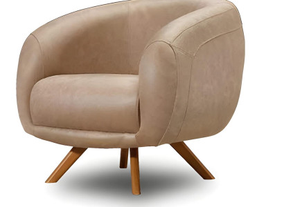 Moderner brauner Kunstledersessel mit stilvollem Design