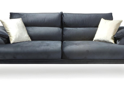 Sofa Couch Blau Gepolstert Verstellbare Rückenlehne Armlehnen 3 Sitz 230cm