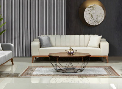 Sofagarnitur  Italienischer Stil Sitzgarnitur Polstergarnitur Sofa Couch 3+3+1