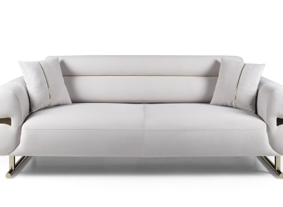 Luxus Weiß Möbel Dreisitzer Sofa Wohnzimmer Couch Stoffsofa Polstersofa Modern