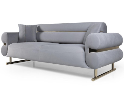 Luxus Grau Möbel Dreisitzer Sofa Couch Verstellbarer Rücken Schlafsofa