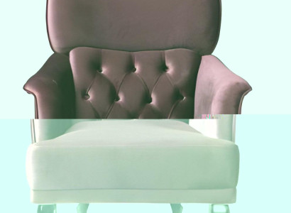 Designer Sessel Polstersessel Chesterfield Lila Samt Ohrensessel Modern