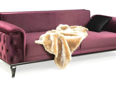 Luxus Sofa 3 Sitzer Couch Polstercouch Chesterfield Verstellbar Lila 225cm