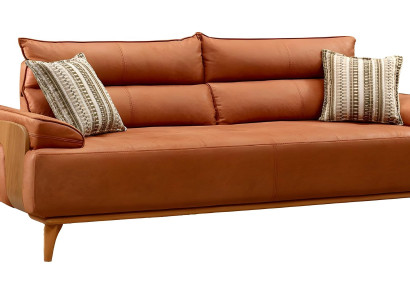 Elegantes orangefarbenes Stoffsofa 3-Sitzer modernes Design