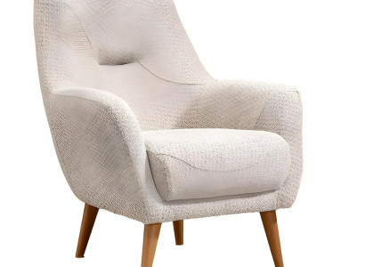 Weißer Stoffsessel im modernen Design