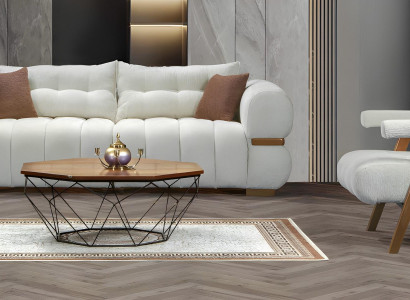 Sofa Couch Garnitur Sitzgruppe Kombination Polster Beige Wohnzimmer Set 4+1