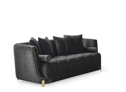 Polstersofa Dreisitzgarnitur Dreisitzer 3er-Sofa Dreisitzcouch Sofa Schwarz