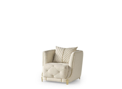 Moderne  Sessel Lounge Designer Lehn Weiß Sessel 1 Sitzer Polster Top-Qualität