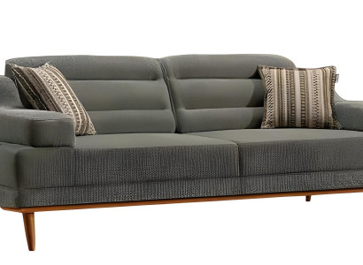 Graues Stoffsofa 3-Sitzer modern und elegant