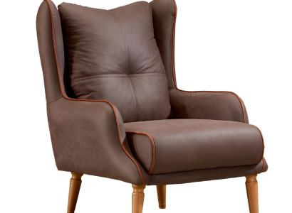 Moderner brauner Stoffsessel aus Holz für Wohnzimmer