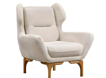 Eleganter weißer Stoffsessel im modernen Design