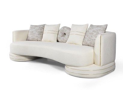 Designer Couch Polstersofa Dreisitzer Lounge 3er-Sofa Polstersofa 265cm Beige