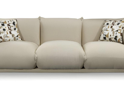 Design Sofa Couch Garnitur Sitzgruppe Kombination Polster Beige Blau Set 3+1