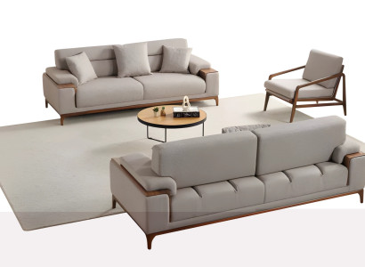 Wohnzimmersofa Polstersitzgruppe Loungegarnitur Sofa Kombination 3+3