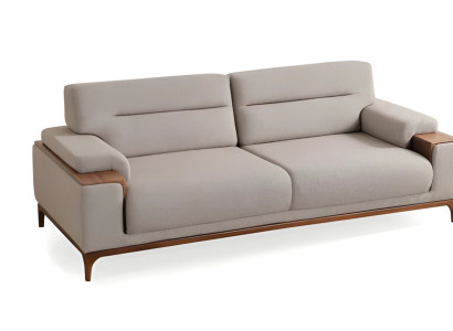 Beiges Dreisitzer Sofa Couch Polster modern bequem Couchen  3 Sitzer 235cm