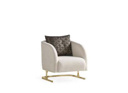 Sessel Weiß Club Lounge Designer Lehn Moderne Sessel 1 Sitzer  Polster