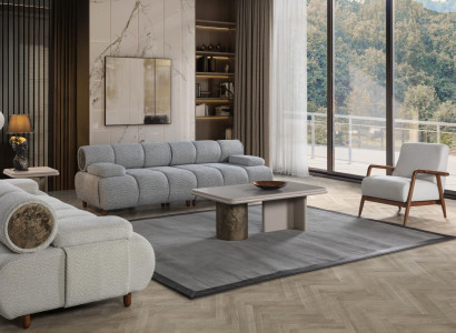 Luxus Wohnzimmer Set Sofa 3-Sitzer Sessel Top-Qualität Modernes Design 3+1