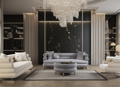 Sofagarnitur Sessel Modern 2x 3-Sitzer Sofas Set Design Sofa Polster Modern