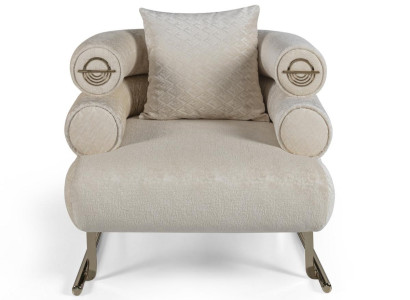 Sessel Weiß Club Lounge Designer Moderne Sessel 1 Sitzer Polster Top-Qualität