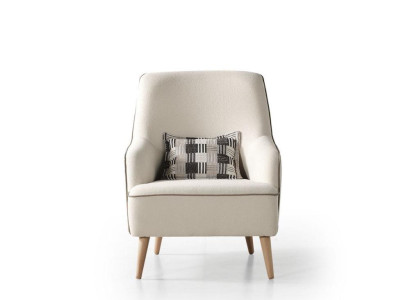Sessel Textil Wohnzimmer Design Weiß Modern gemütlicher stilvolle Sessel