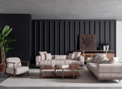 Italienische Möbel Einrichtung Set Garnitur Sofa Couchtisch Sessel 5tlg.