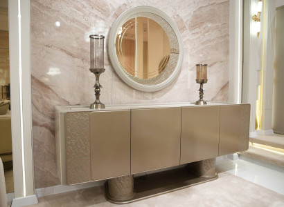 Konsole mit Spiegel aus Holz in Beige modern elegant