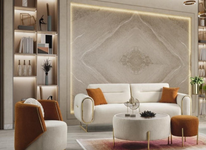 Luxus 2tlg Wohnzimmer Set Sofa 3-Sitzer Sessel Modernes Design Couch