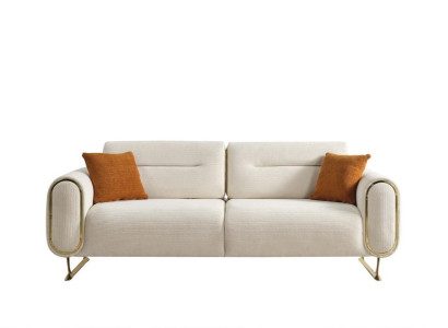 Dreisitzer Couch Polster Design Sofa Moderne 3er Sitz Sofas Zimmer Möbel Weiß