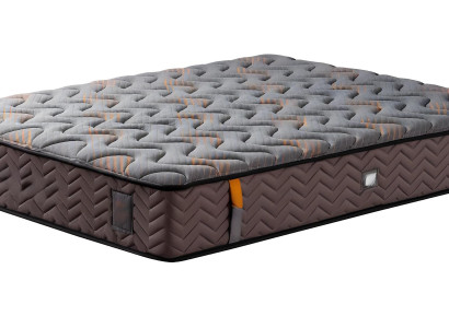 Braune Textilmatratze mit atmungsaktivem Komfort und eleganter Optik