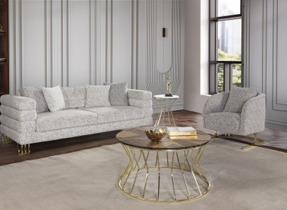 Luxus Wohnzimmer Set 3-Sitzer Sofas handlich  Sessel Modernes Design Couch