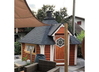 Grillhütte mit Feuerstelle Grillkota Hütte Haus Gartenhütte Feuerhütte