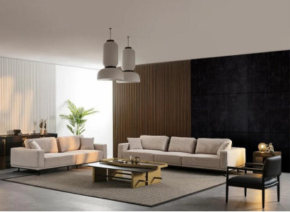 Polster Italienische Möbel Einrichtung Set Garnitur Sofa Couchtisch Sessel 5tlg.