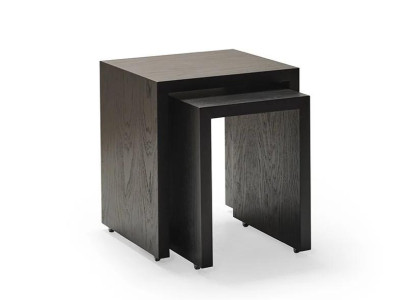 Schwarze Nachttische, 2 Schubladen, Holz, Modern, Freistehend