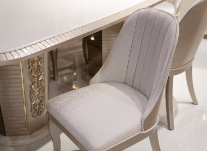 Elegante Beigefarbene Holzstühle im Set von 6 für Esszimmer und Büro