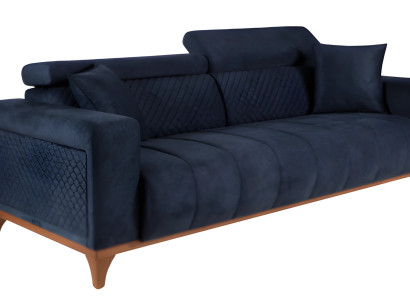 Schwarze Dreisitzcouch 3-Sitzer-Sofa Dreisitzer Polstersofa Sofa Couch 230cm
