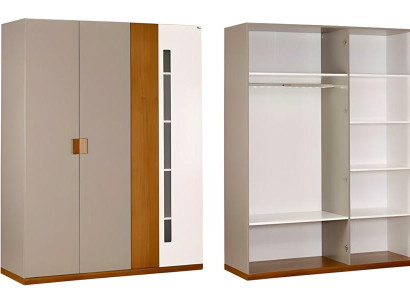Grau Holz Kleiderschrank modern eleganter Stauraum