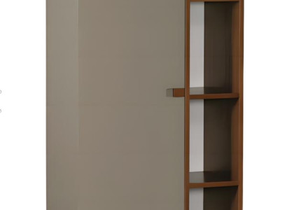 Elegantes graues Bücherregal aus Holz im modernen Design