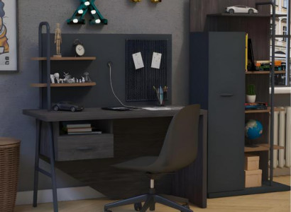 Moderner grauer Holzschreibtisch im eleganten Design