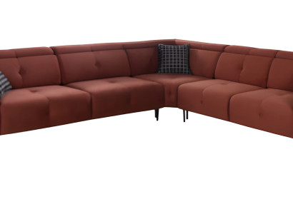 Design Ecksofa L-Form Sofa Orange Polster Schlafsofa Textil Hochwertig Möbel