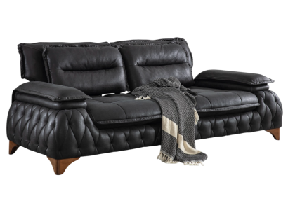 Moderne Chesterfield Couch Schwarzer Dreisitzer Sofa Polster 235cm