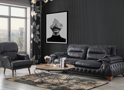 Sofagarnitur Modern 3-Sitzer Sofas luxuriöse Set Sofa Polster Modern Sessel