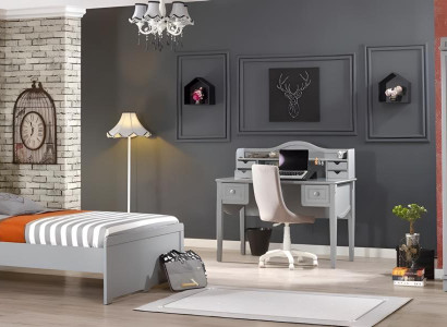 Kinderzimmer-Set in Weiß aus Holz mit Kinderbett, Schrank