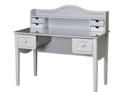 Weiße Holzschreibtisch im minimalistischen Design für Büro